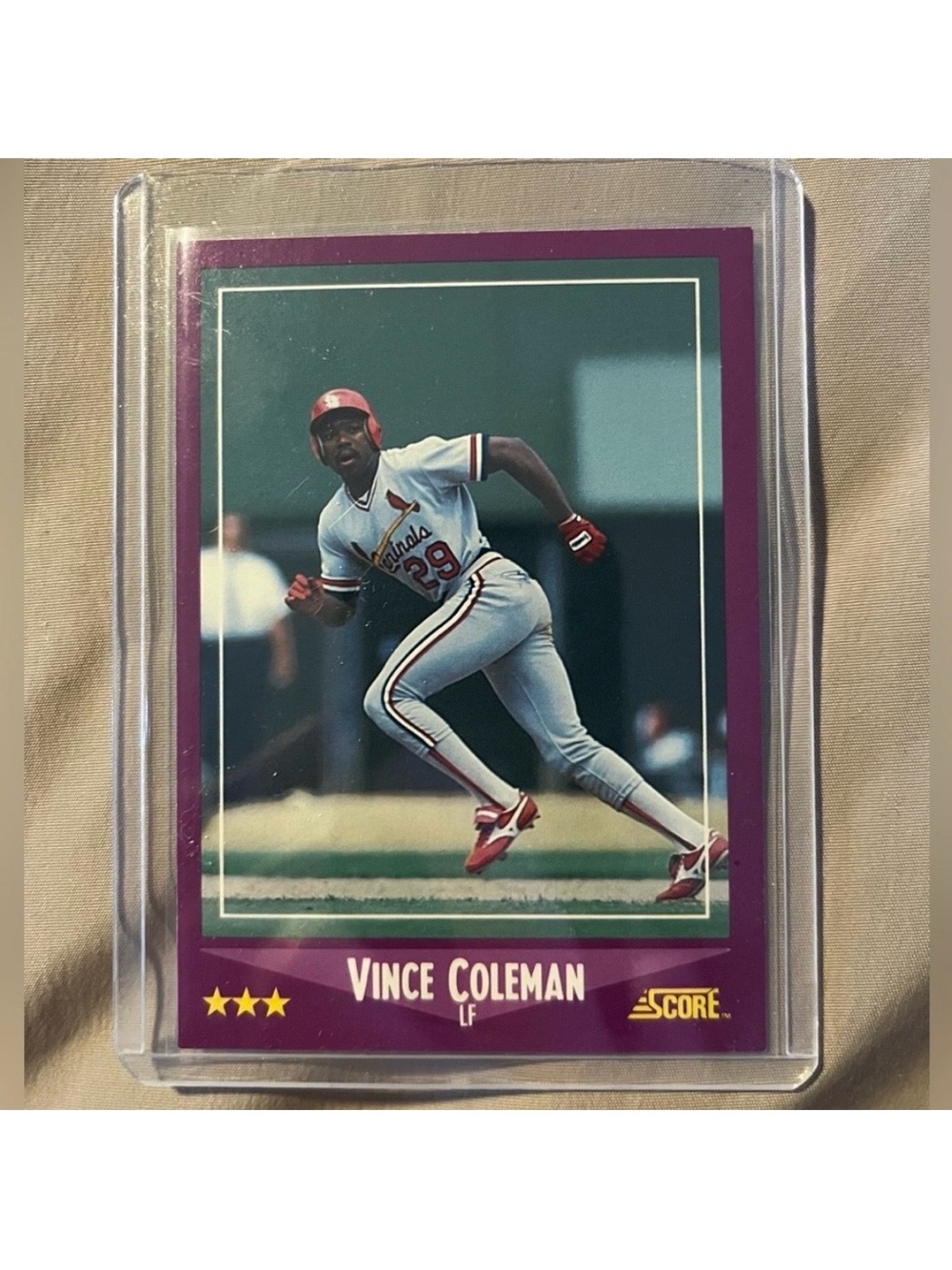 1988 Vince Coleman St. Louis Cardinals SCORE #68 MLB Baseball Trading Card